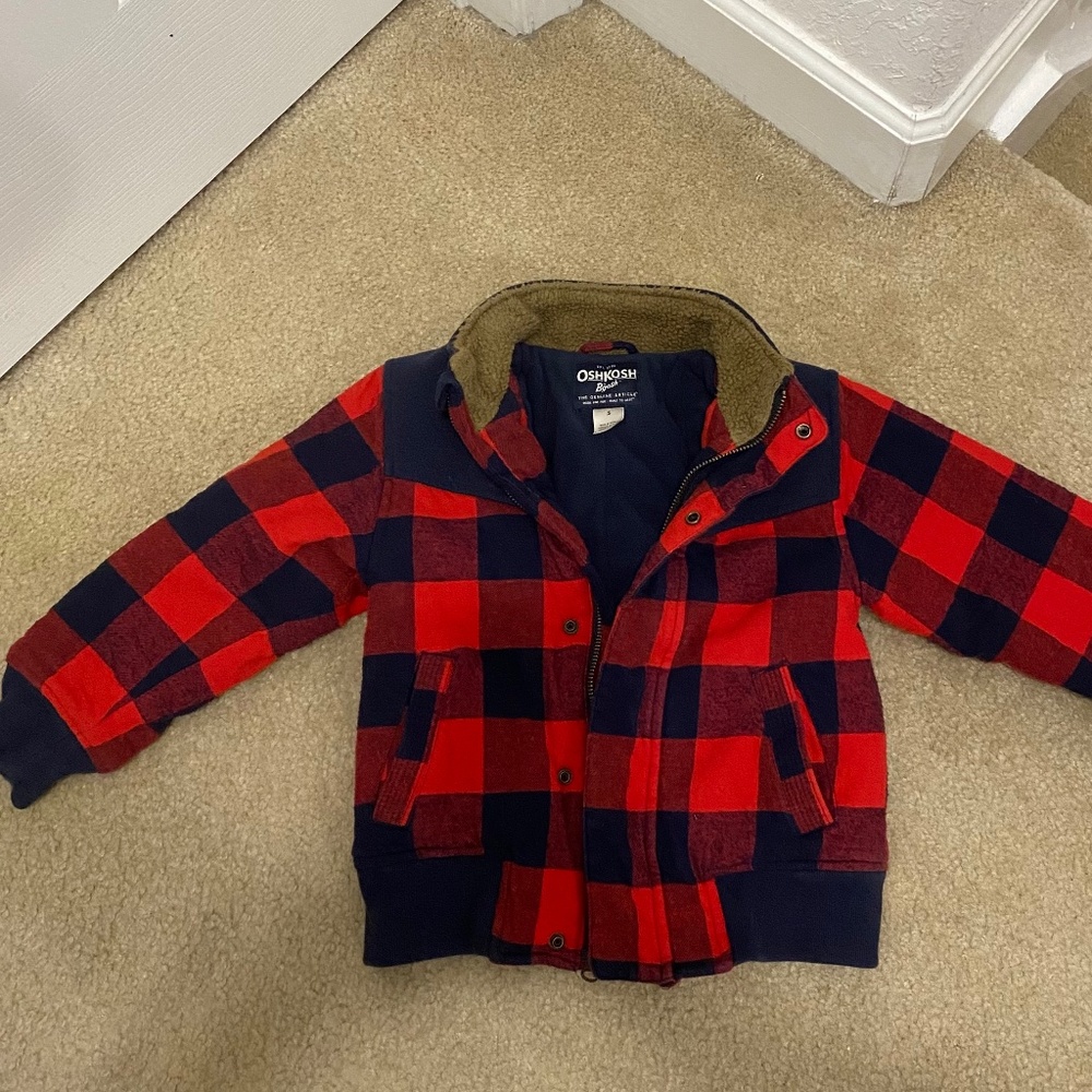 Oshkosh Red Plaid Lumberman Coat Kids, 5